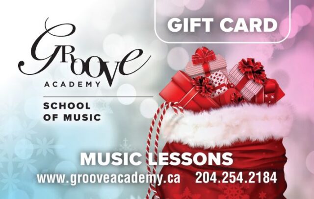 Music lessons gift card.